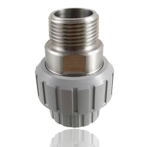PVC C &Uuml;bergangsverschraubung, PVC-C auf Edelstahl