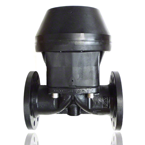 2/2-Wege-Metallflansch-Membranventil, Funktion NC, Steuerluftanschluss 90&deg; zum Durchfluss